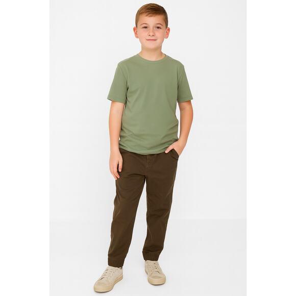 Beverly Hills Polo Club Boys Jogger Pants Size 12 Olive Green Elastic Waist - Picture 1 of 5